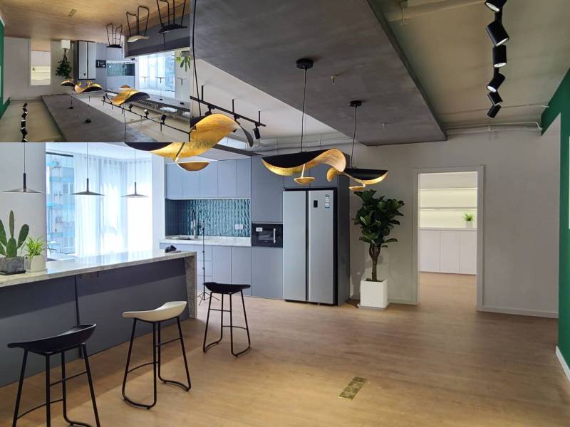 精装修配置家电居家soho办公风格,带飘窗3室1厅老静安申银