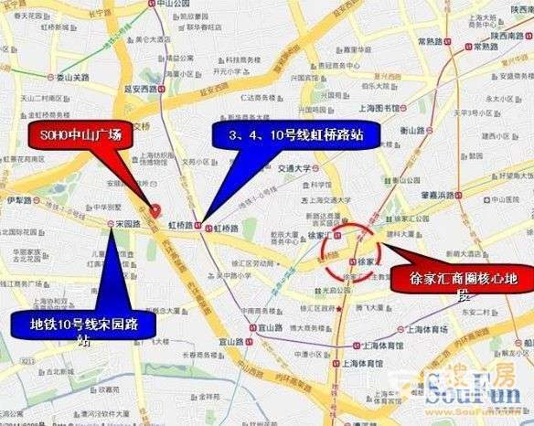 SOHO中山广场周边环境图