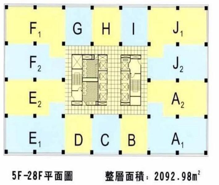 兆丰环球大厦 正对电梯口,双开大门97平米