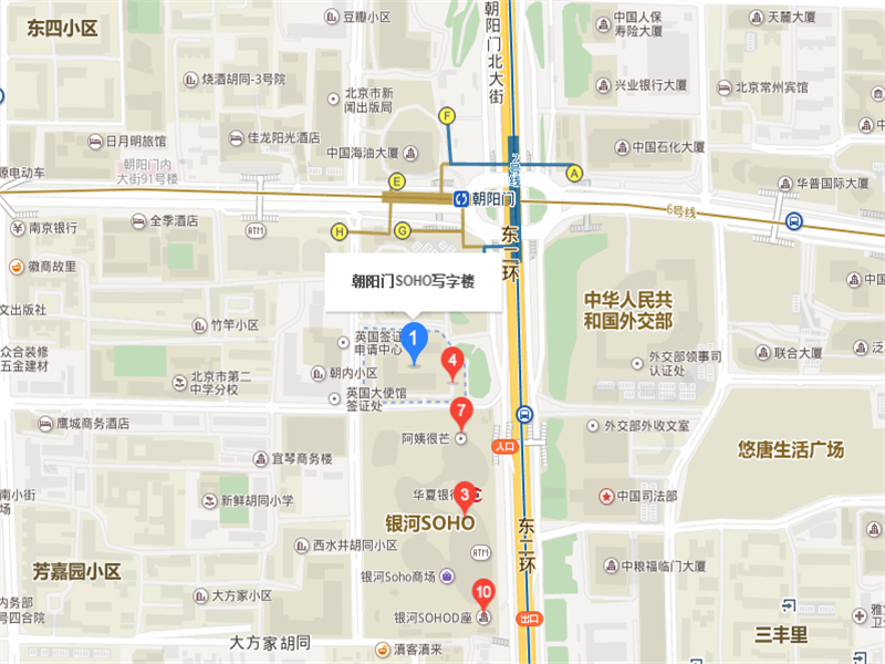 朝阳门SOHO商圈区位图